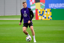 Toni Kroos, durante el entrenamiento TOBIAS SCHWARZAFP